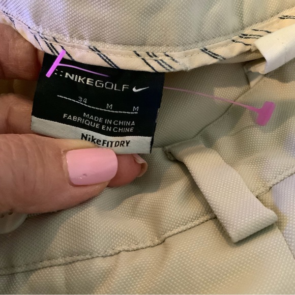 Nike Shorts Beige Dri Fit Golf Shorts With Pleats Soft Size 34 - Picture 7 of 9